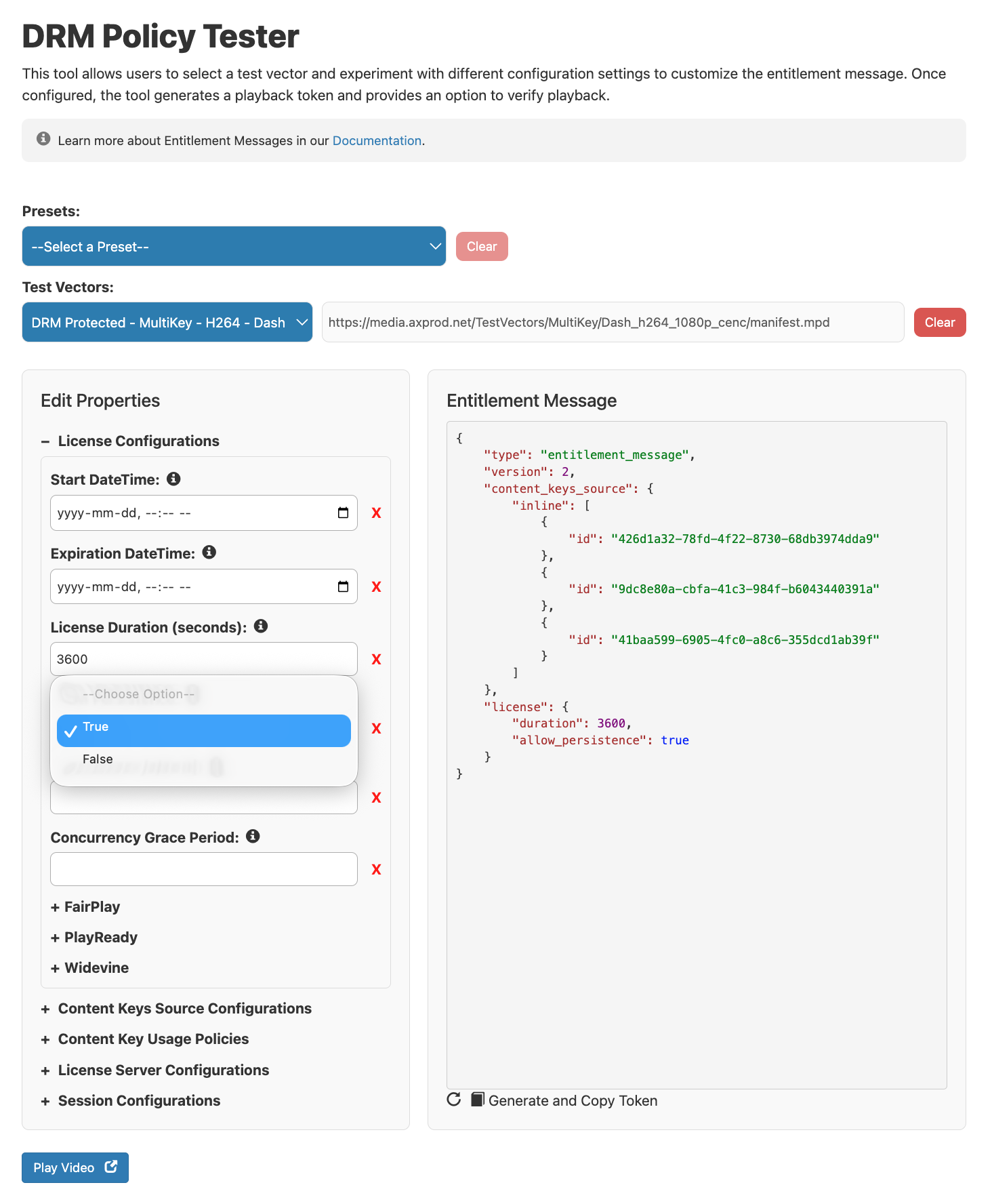 DRM Policy Tester